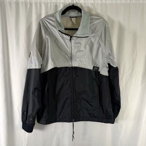 Frank Shorter Gore-Tex Jacket Men's Large Grey Black Full Zip Breathable Hooded